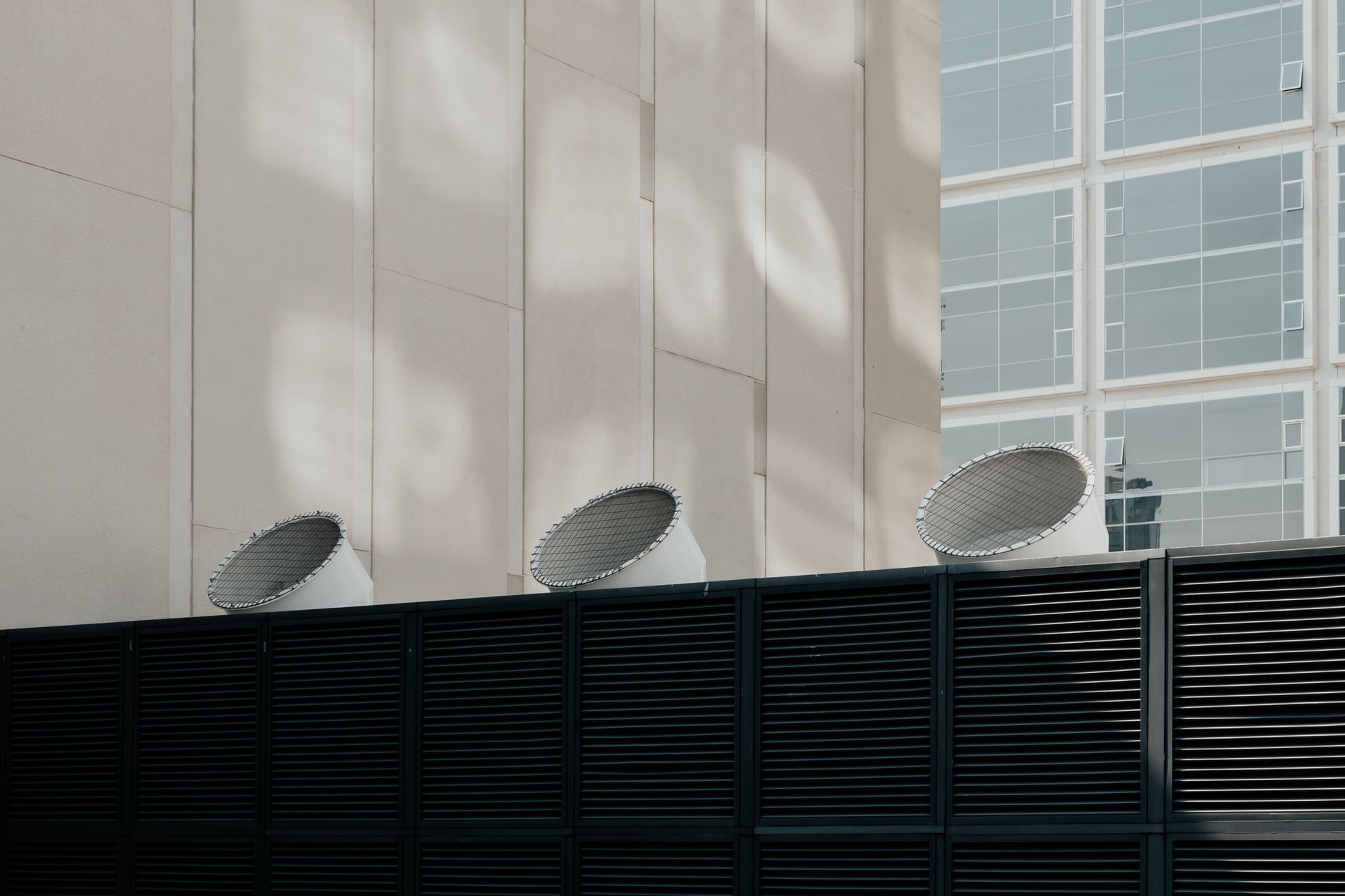 Premium clean HVAC air conditioning unit in minimalist home